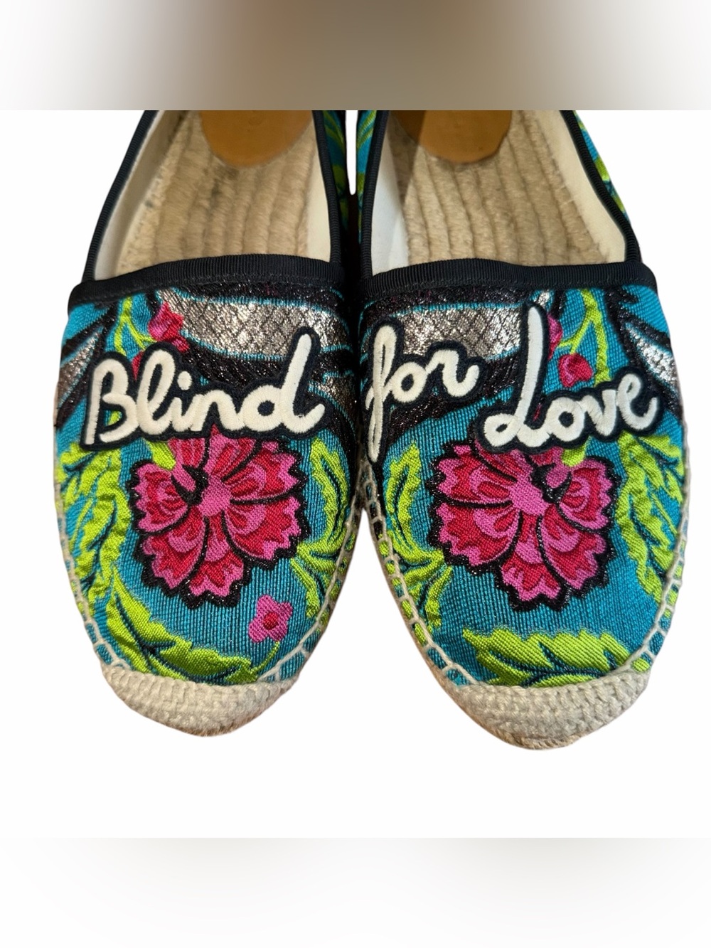 Gucci Shoes Blind For Love Pilar Espadrille Flats Women’s 40 (US 10) - Picture 6 of 8